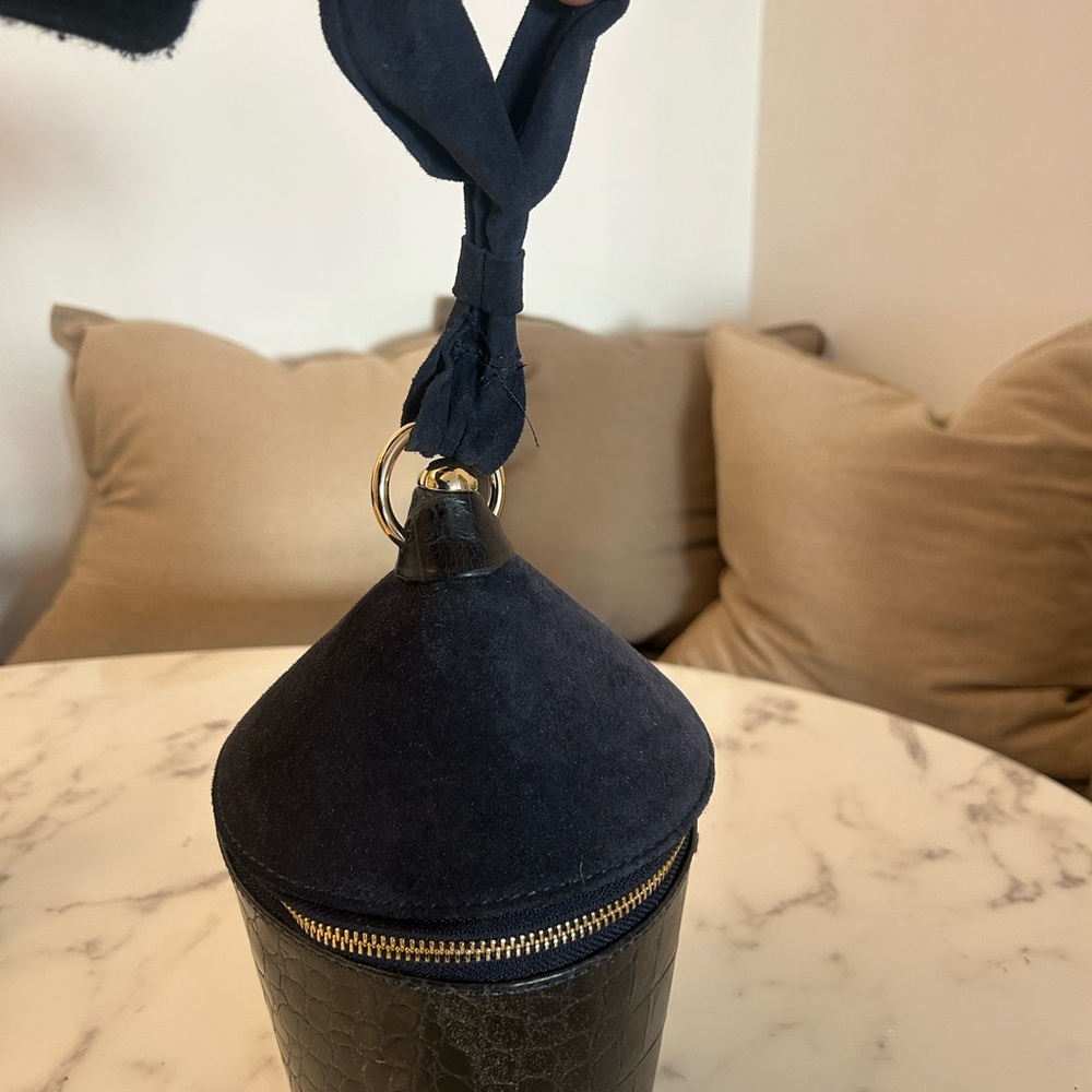 Staud Navy Bucket Bag